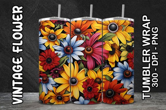 3D Black-eyed Susan Flower Tumbler