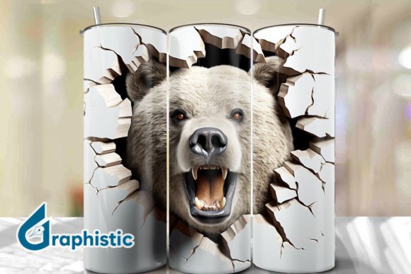 Bear 3D Smash Wall Art Background 13: A Versatile Design Element for Creative Projects