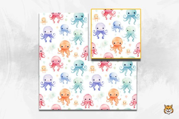 Discover the Adorable Charm of Cute Baby Octopus Seamless Pattern 12