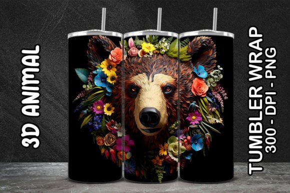 Discover the Versatile 3D Grizzly Bear Tumbler