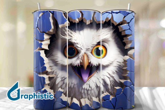 Enhance Your Creative Projects with Owl 3D Smash Wall Art Background 03