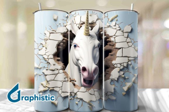 Enhance Your Designs with Unicorn 3D Smash Wall Art