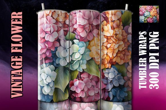 Enhance Your Drinkware with the 3D Hydrangea Flower Tumbler 1