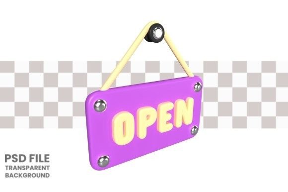 Enhancing Online Shopping with Open Sign 3D Illustration Icons