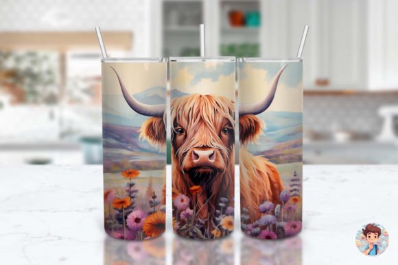 Evaluating 3D Highland Flowers Tumbler Wrap PNG for Your Sublimation Projects