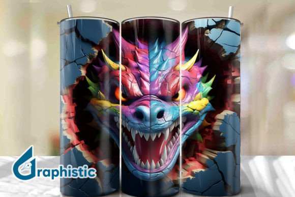 Explore Dragon 3D Smashed Wall Art Background 12