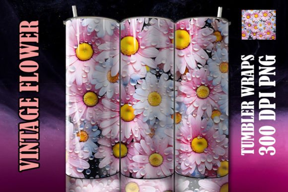 Explore the Charm of 3D Daisy Flower Tumbler 2