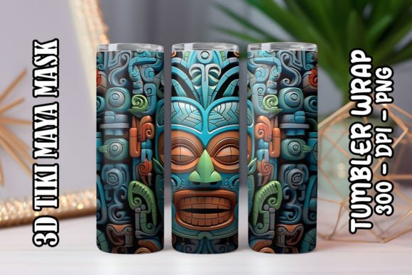 Explore the Unique 3D Maya Rapa Nui Tumbler 1