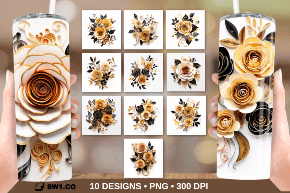 Exploring 3D Flowers Paper Art Tumbler Sublimation: A Creative and High-Quality Design Solution