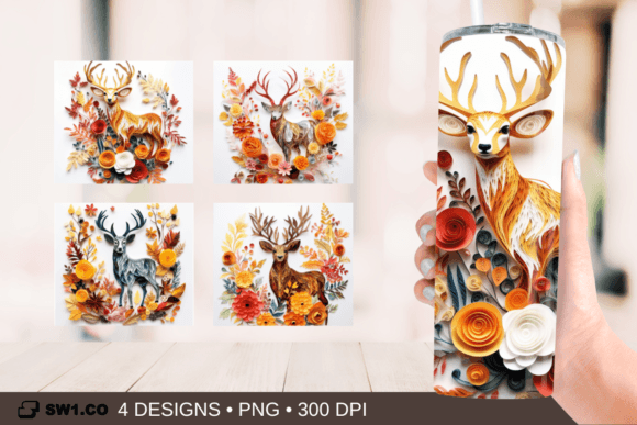 Exploring the 3D Paper Art Deer Tumbler Sublimation: A Unique and High-Quality Design Solution