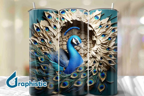 Peacock 3D Smash Wall Art Background 03: A Versatile Design Solution