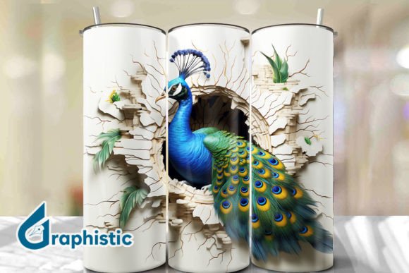Peacock 3D Smash Wall Art Background 07: A Versatile Design Solution