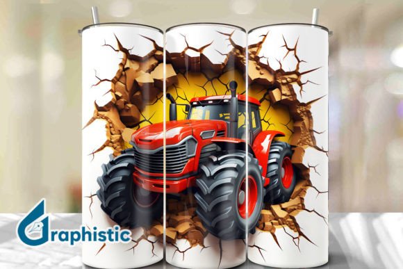 Tractor 3D Smash Wall Art Background 07: A Versatile Design Solution