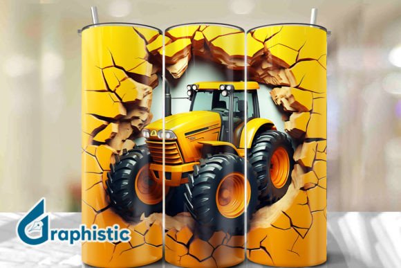 Tractor 3D Smash Wall Art Background 14: A Unique and Versatile Design Solution