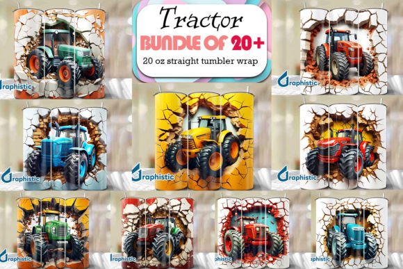 Tractor 3D Smashed Wall Art Bundle
