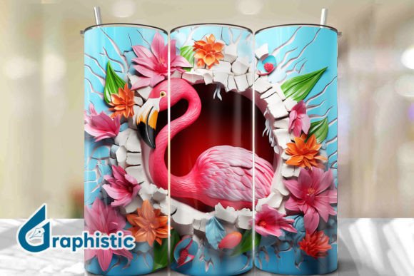 Transform Your Space with Flamingo 3D Smash Wall Art Background 22