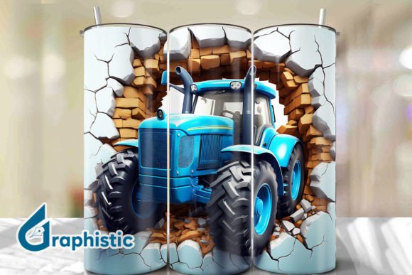 Transform Your Space with Tractor 3D Smash Wall Art Background 03
