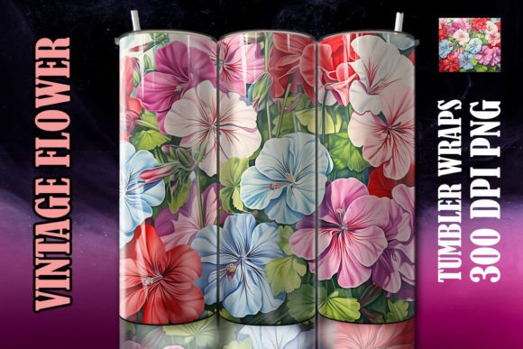 Transform Your Tumblers with the 3D Geranium Flower Tumbler 2
