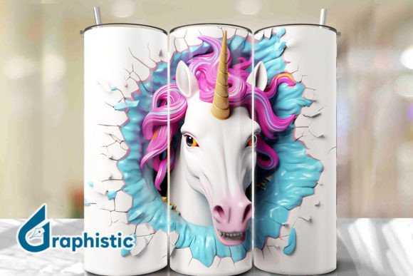 Unleash Creativity with Unicorn 3D Smash Wall Art Background 15