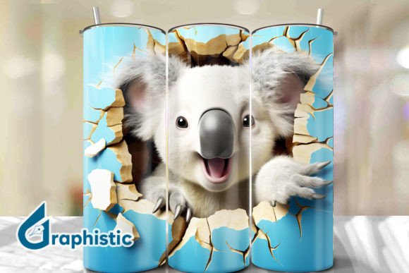 Unleashing Creativity with Koala 3D Smash Wall Art Background 03