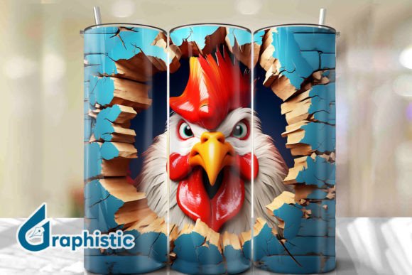 Unlocking Creativity with Rooster 3D Smash Wall Art Background 04